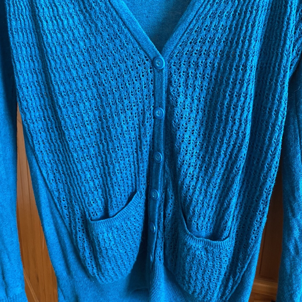 Anthropologie SPARROW teal sweeter cardigan - Picture 3 of 4